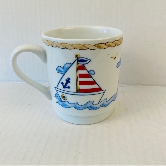 LENOX mug sailboat children’s dinner set small cocoa hot chocolate 8 oun… - Picture 4 of 8